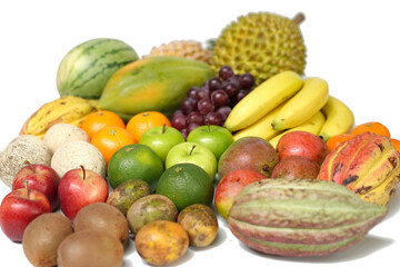 Colorful Fruit Mix Top View Background.