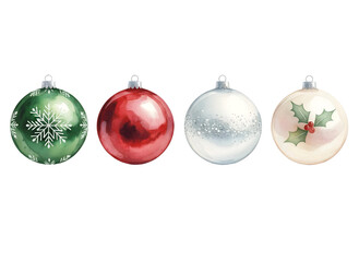 Obraz premium Realistic Watercolor Christmas Balls