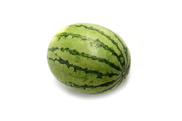 Ripe Juicy Watermelon on Clean White Surface.