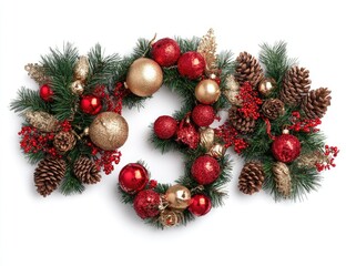 Christmas wreaths in a 3 shape
