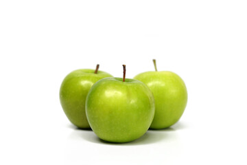 Healthy Fresh green apples Isolated for Food Concept.