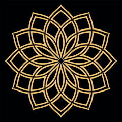 Opulent Embossed Vector Ornament, Gold Luxury Mandala