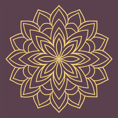 Premium Decorative Symmetry Design, Gold Luxury Mandala