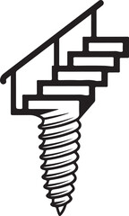  conceptual stair screw icon this unique design combines the idea of progress and construction, representing growth and building towards a goal