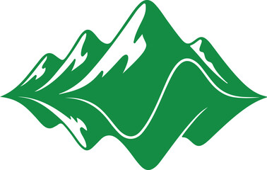 green mountain range icon this simple and clean design captures the essence of nature, adventure, and the great outdoors in a single graphic