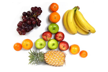 Vibrant Mixed Fruits Border Background.