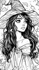 Fototapeta premium halloween themes witch child
