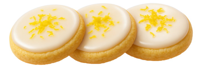 A trio of buckwheat flour cookies with a subtle dusting of powdered sugar on a slate platter