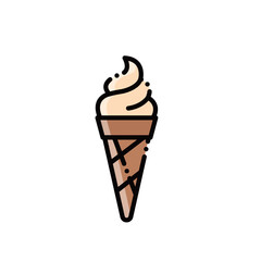 This image shows a vanilla ice cream cone, fresh and sweet. Ideal for food or summer designs, with scalable color options.