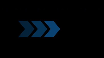 blue arrow isolated on black background