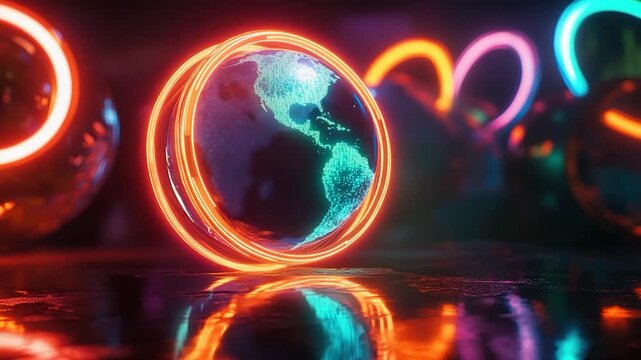 A close-up view of a glowing orb sitting on a table