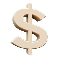 Fototapeta premium Ivory dollar sign, dimensional and glowing