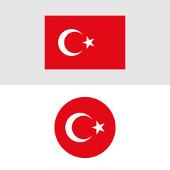 Turkey Flag Red Crescent and ...