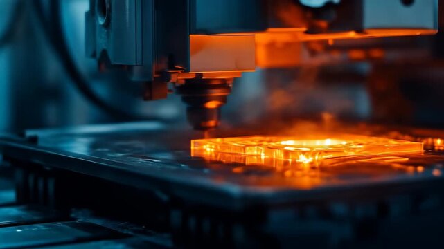 Precision electrical discharge machining meticulously shapes a metal piece, revealing the process of manufacturing in modern industry.