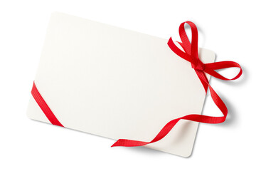 リボンを結んだメッセージカード