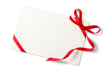 リボンを結んだメッセージカード