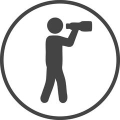 Person using telescope lookout icon