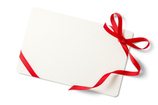 リボンを結んだメッセージカード