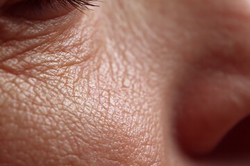 Fototapeta premium A close-up of the pores and rough skin of an elderly person, using soft lighting for realism.