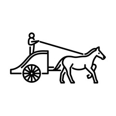Chariot outline icon. Chariot line art illustration.