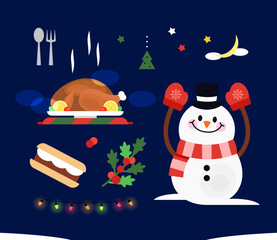 Winter Element Object Illustration Set