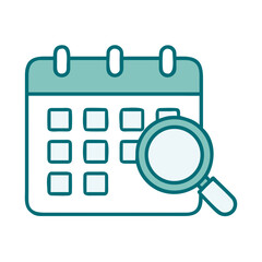 Calendar Search Icon for Web and Graphic Design