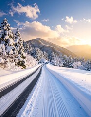 Snowy mountain road (1)