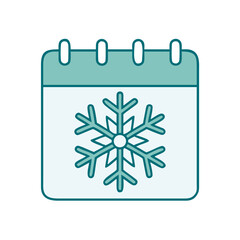 Calendar With Snowflake Holiday Icon for Web and Graphic Design