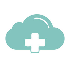 Cloud With Health Symbol Icon for Web and Graphic Design