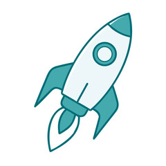 Colorful Rocket Icon for Web and Graphic Design
