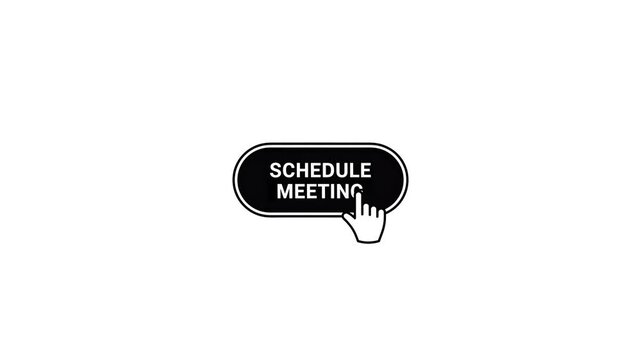 Schedule a Meeting Button Click Animation : Smooth UI motion graphic showing interactive meeting scheduling button press effect on white background