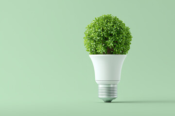 The green plants in the light bulb - an environmentally friendly concept 