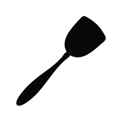 Black silhouette illustration of a turner or spatula kitchen utensil for cooking