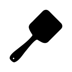 Black Silhouette of a Kitchen Spatula on a White Background Simple Design