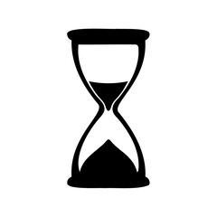 Silhouette of hourglass representing time running out in simplistic design