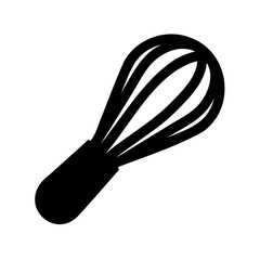 Stylized image depicting a black whisk, ideal for cooking related content