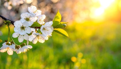 Spring blossoms at sunset, soft focus
