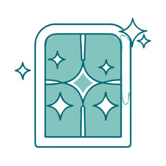 Sparkling Window Icon for Web and Graphic Design