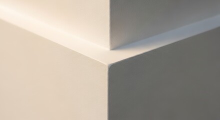 Minimalist Abstract Architectural Corner Detail with Soft Light and Shadow Contrast