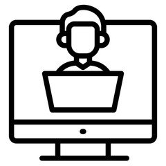 Work online icon in vector illustration
