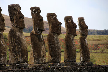 Moai  Ahu Akivi, the seven scouts from Rapa Nui-Easter Island, Chile  