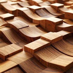 A rustic wooden floor showcasing an array of various wood pieces, featuring rich textures and natural grains, creating a warm and inviting atmosphere.