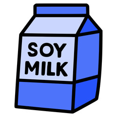 soy milk carton box drink beverage nature flat color vector illustration template design