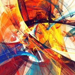 Vibrant abstract painting by a talented artist and illustrator, featuring bold colors and dynamic shapes that evoke emotion and creativity.