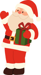 Santa Claus Illustration Flat Minimalist Style