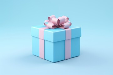 Obraz premium Blue gift box anniversary celebration decoration.