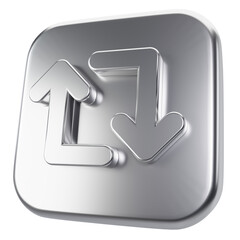 Modern 3D Metallic Social Media Repost Icon