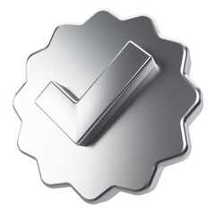 Realistic 3D Metallic Social Media Verified Checkmark Badge © Fahrul