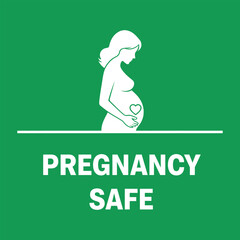 Safe pregnancy symbol and icons for health and wellness