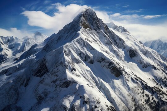 Mountain peak snow outdoors nature.